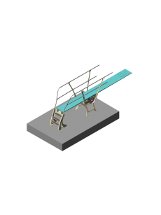 Вышка трамплинная h=1м с перилами с двух сторон 70-231-400 One Meter Stand Handrails Both Sides